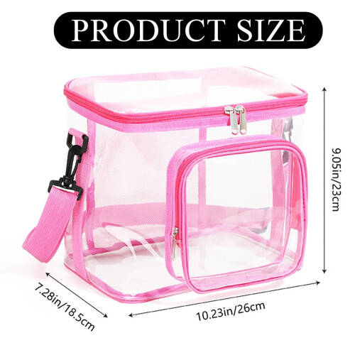 Διαφανής τσάντα φαγητού από PVC 26x23x19cm με ρυθμιζόμενο λουράκι 1