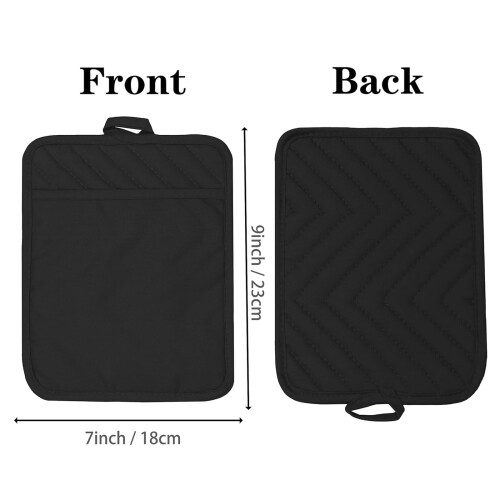 Luvas de forno e pegadores de panela resistentes ao calor, pretos, 17,8 x 22,9 cm (7 x 9 polegadas) 2
