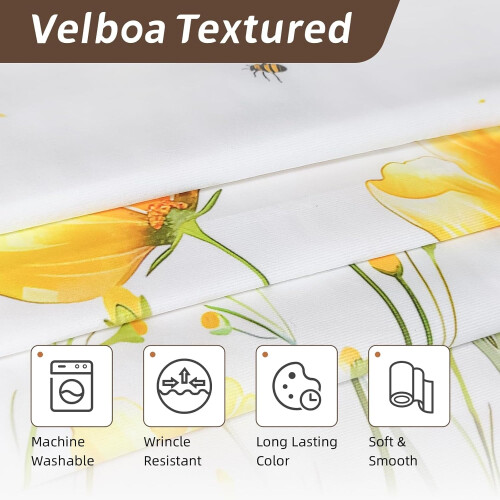 White and Gold Rose Kitchen Curtains 27.5x24 inch 2