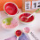 Ceramic Fruit-Printed Bowl and Spoon Set 4