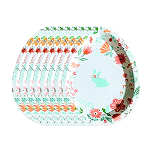 Conjunto de 8 peças de louça de papel para a Páscoa