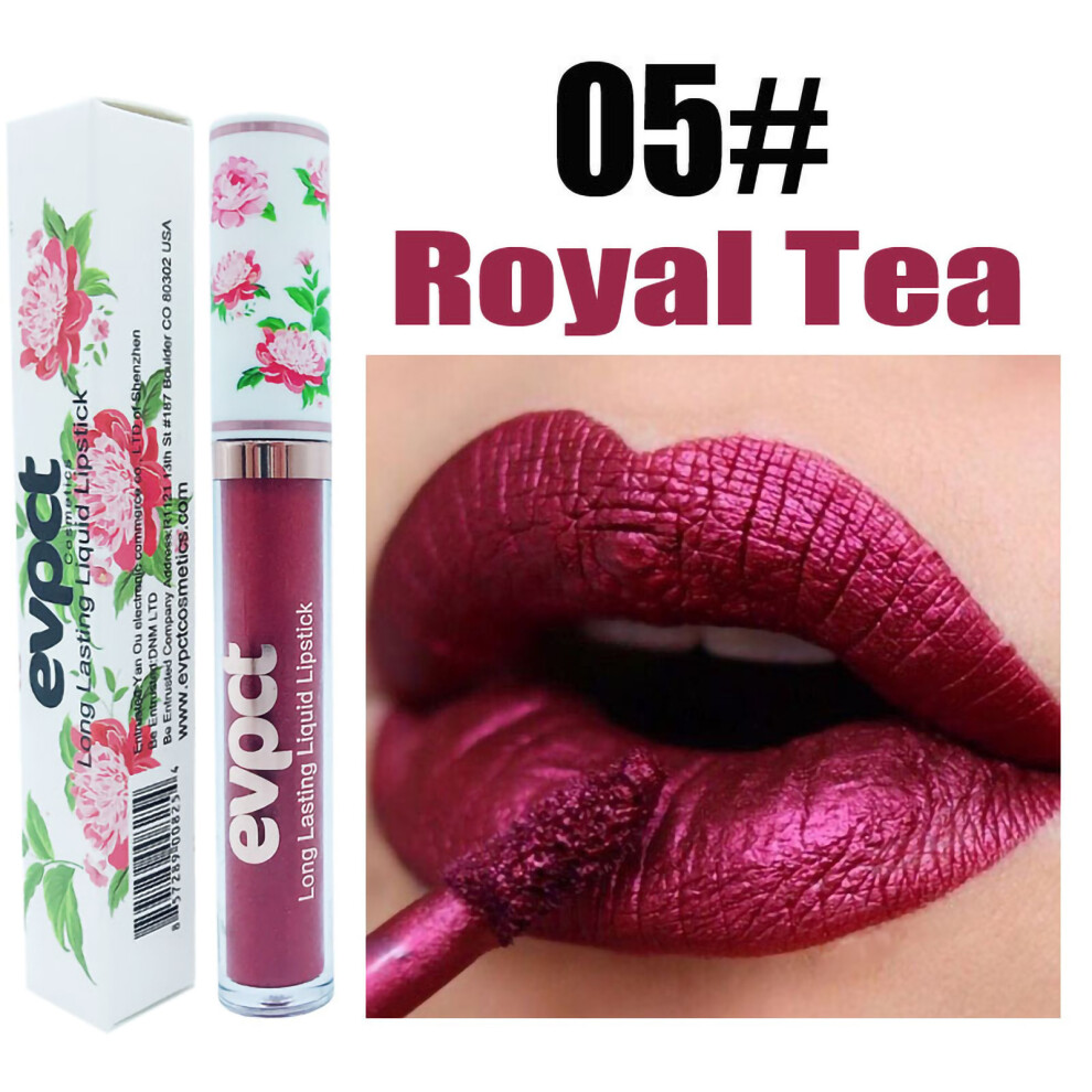 (Multicolor) Matte Pearlescent Peony Flower Lip Gloss Lip Glaze Lipstick Moisturizing Non-stick Cup 4ml