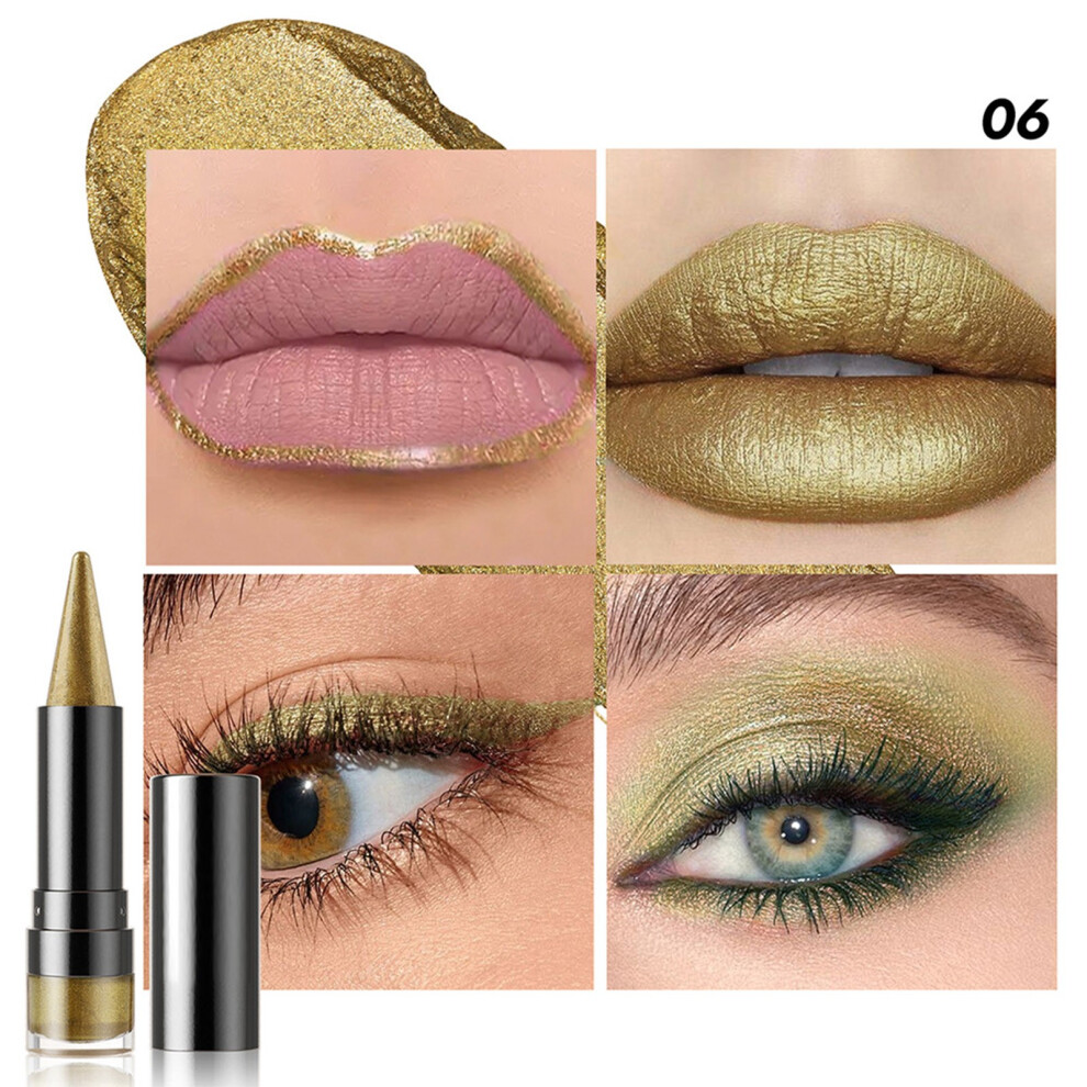 (AS SHOW) Pointys Thin Flash Lipstick Multi-purpose Pearlescent Lip Liner Lipstick Eye Shadow Eyeliner Is Not Easy To Halos-dyes