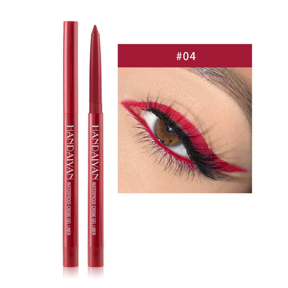 (D) 20Color EyelinerPen Pearlescent Matte Eyeliner Pen Rotatable Eyeliner
