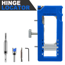 (blue) Dørhengseljigg, monteringssett for dørhengselinnstikk, rutemal for dørhengsler for 3" til 5" hengsler