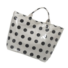 Lightweight Dot Handbag Large Capacity PVC Beach Bag Wear-Black