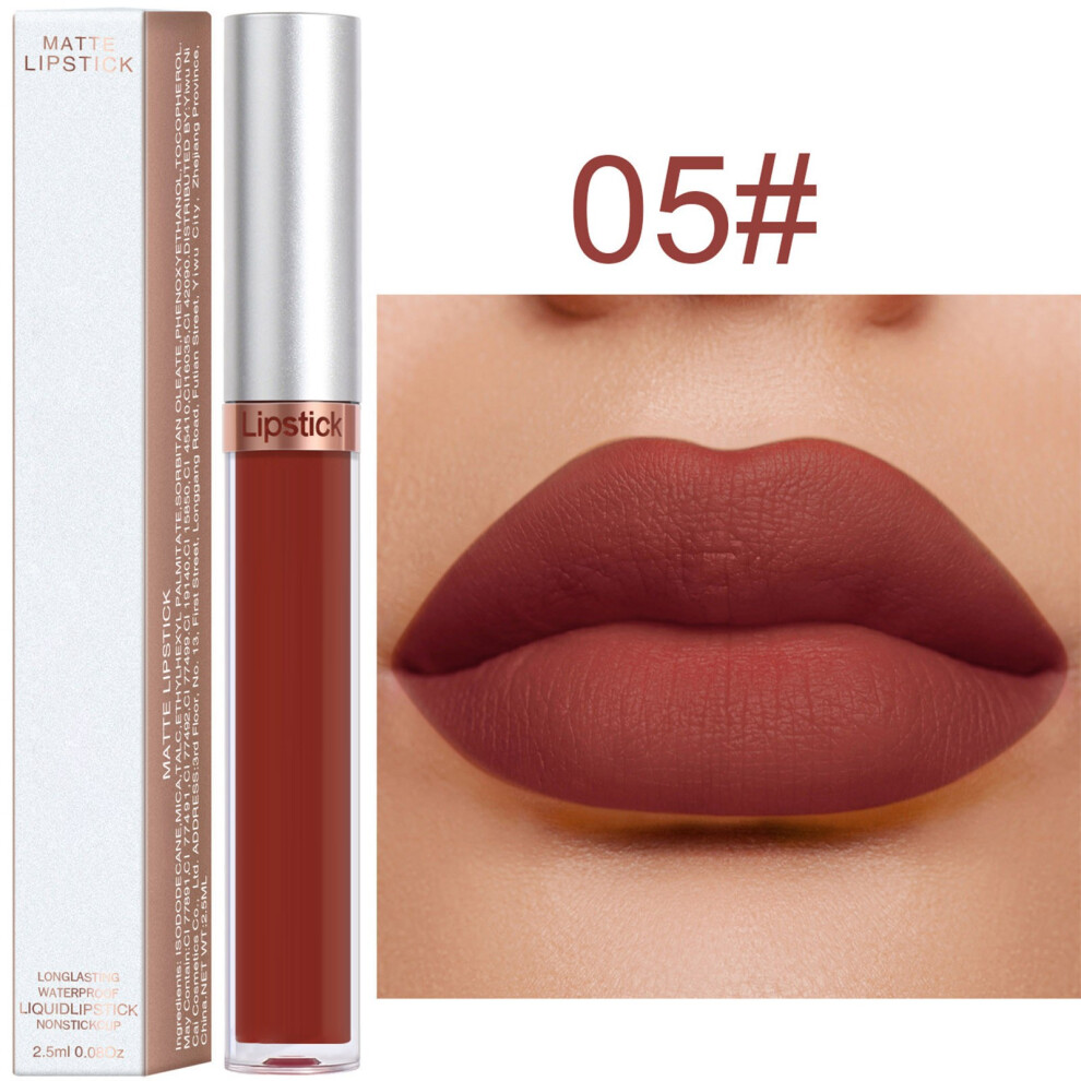 (E) 18 Color Matte Lip Gloss Non-stick Cup Lipstick And Long Lasting,2.5ml