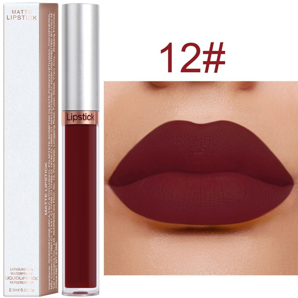 (L) 18 Color Matte Lip Gloss Non-stick Cup Lipstick And Long Lasting,2.5ml