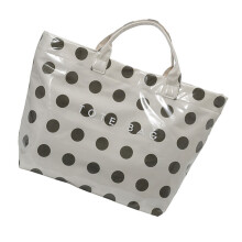 Large Capacity PVC Beach Bag With Dot Design Travel Work-Green