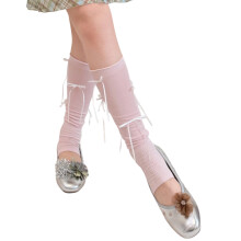 Trendy Ballet Themed Leg Warmers With Ribbon Detail For-Pink