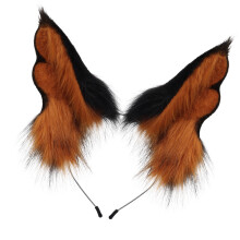 Furry Animal Ear Headband Gothic Style Headpiece For-black f