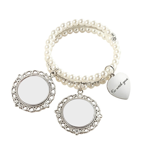 Modisches Perlen-Spitzen-Manschettenarmband,-zwei Scheiben