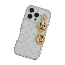 Star Rhinestones Phone Charm With Glass Protectors For-Gold