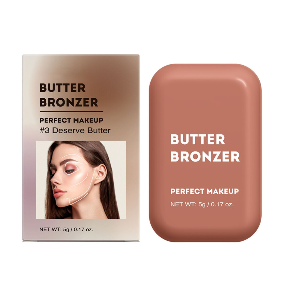 (C) Beauty Tricolor Relief Rose  Three-dimensional Carved Pearl Light Shape High Gloss Powder Blusher Integrated 5g