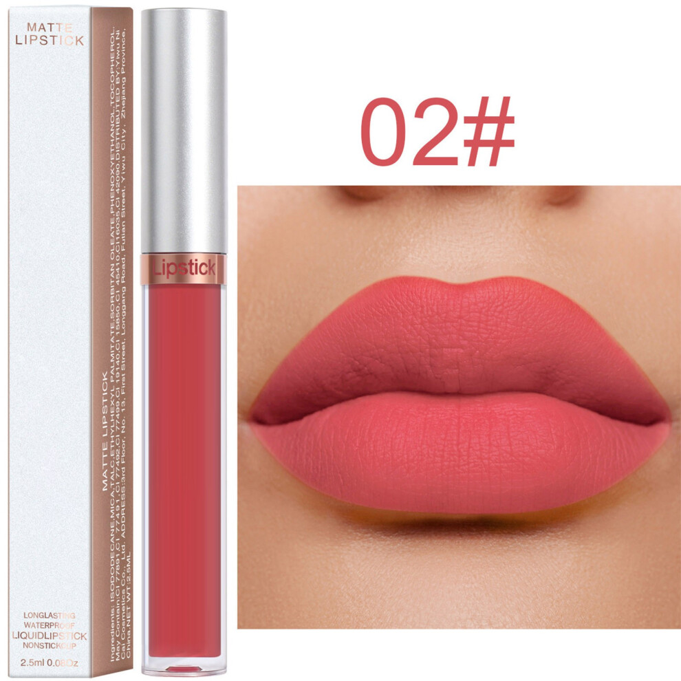 (B) 18 Color Matte Lip Gloss Non-stick Cup Lipstick And Long Lasting,2.5ml