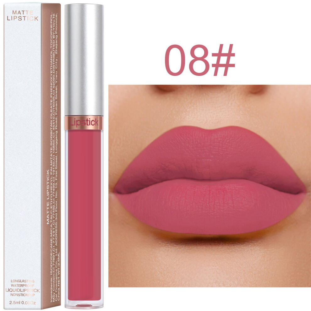 (H) 18 Color Matte Lip Gloss Non-stick Cup Lipstick And Long Lasting,2.5ml