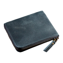 Fashionable Short Wallet Lightweight PU Leather Coin-Deep Blue
