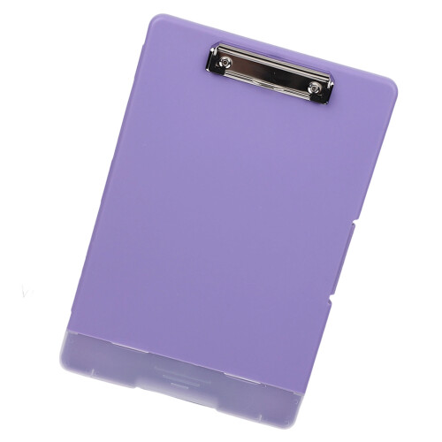 Portable Plastic Clipboard with File Container Metal-Purple