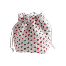 Elegant Patchwork Cosmetic Pouch With-strawberry drawstring bag