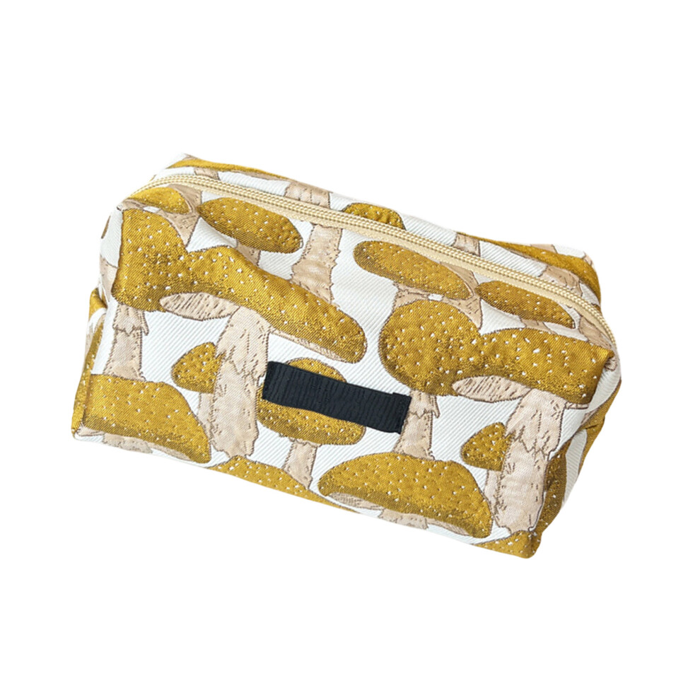 Yellow Large Mushroom Makeup Organizer With Spacious Interior- B