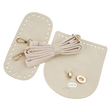 Handmade Bag Accessories Set PU Leather Bottom-Silver white