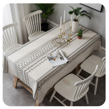 Rechteckige Tischdecke im Bohème-Stil, Baumwoll-Leinen, 55 x 79 Zoll