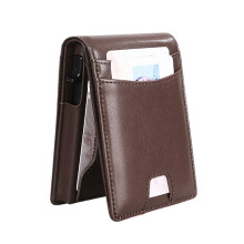 Magnetic Closure Leather Wallet For Men Everyday-coffee color