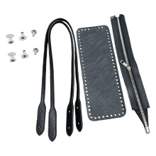 PU Leather Shoulder Bag Knitting Kits DIY Crochet Bag-Black