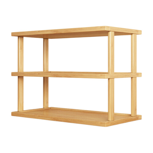 Scaffale multiuso in legno a 3 ripiani – Libreria aperta moderna
