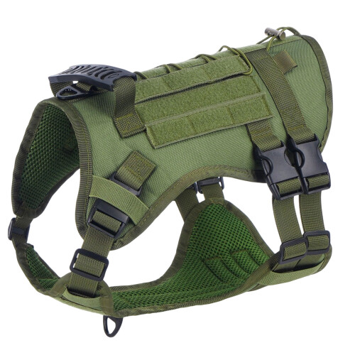 Hundetrainingsgeschirr, gepolsterte Weste, robuste-Armeegrün M