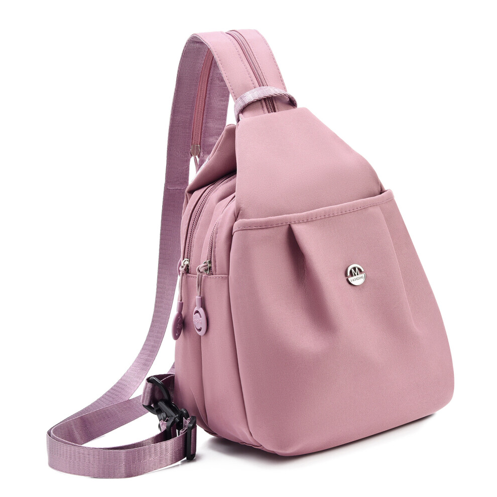 Travel Shoulder Bag With Multiple Compartments Lightweight- Pink 7709000769445