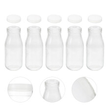 5 garrafas de vidro transparente de 250ml para bebidas