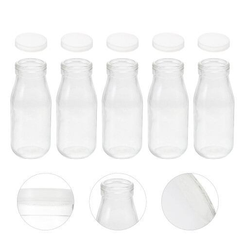 5x250ml klara glasflaskor med dryck