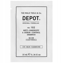 Depot, 100 Hair Cleansing No. 102 Clear Formula, Botanical Complex, Hair Shampoo, Anti-Dandruff & Sebum Control, 10 ml