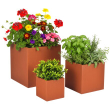 Rustic Carbon Steel Planter Set - 3 Sizes