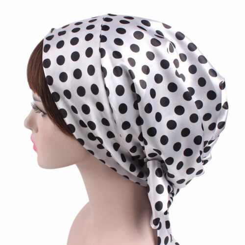 Polyester Night Sleep Cap with Bow Knot – One Size 1