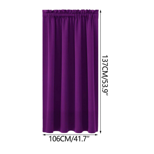 Purple Polyester Blackout Curtains 53.9x41.7 in, 2