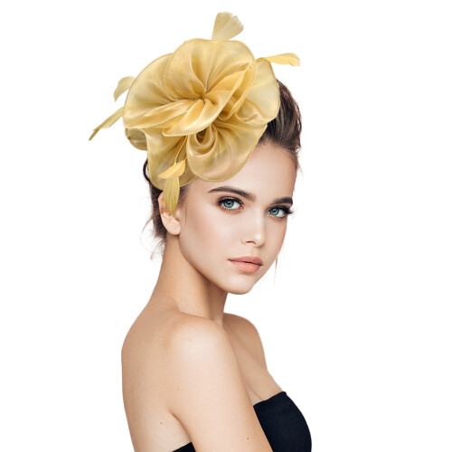 Γυναικείο μαύρο καπέλο Fascinator με πέπλο και φτερά