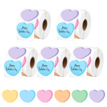 2500Pieces Assorted Color Heart Shape Sticker Gift-2.5cm