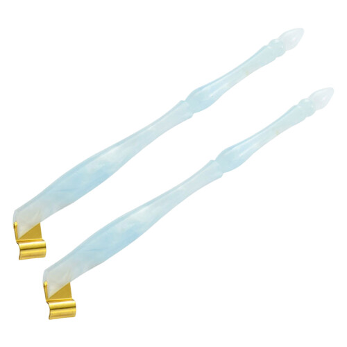 2Pcs Resin Dip Pen Holder with Adjustable Flange for-Blue