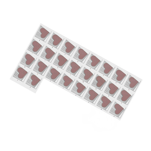 26Pcs Heart Shape PU Leather Corner Bookmarks Slip-Claret