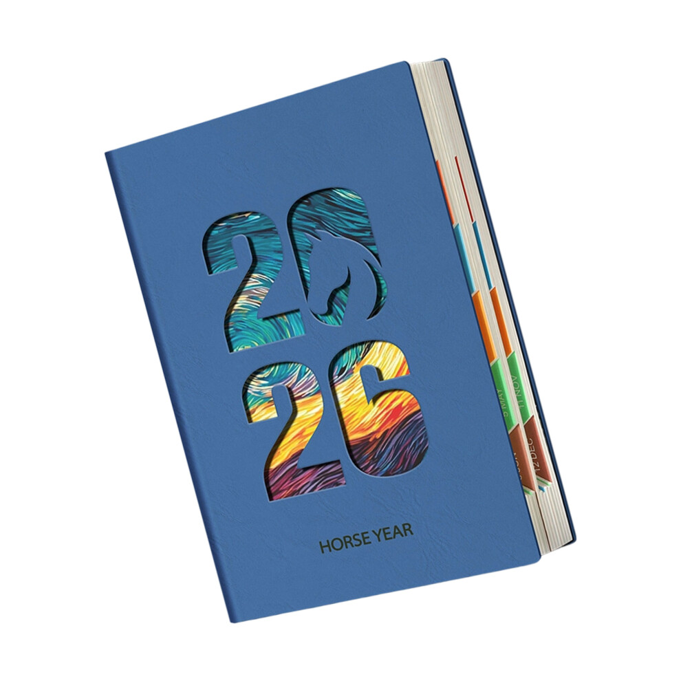 2026 Pu Leather Daily Planner With Colorful Monthly Tabs For-B 7751001426414