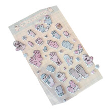 Kid Sticker Winter Themed Foam Sticker for Journal-Gloves
