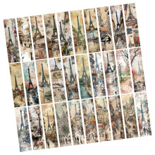 Pack of 30 Waterproof Vintages Paris Bookmarks for DIY