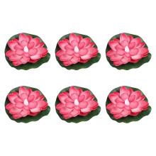 Hengdidi flytande lotuslampor med solcellslampa, 6-pack