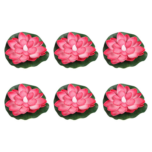 Hengdidi flydende lotus solcellelamper 6-pak