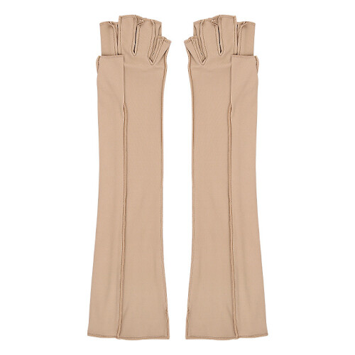 Lange Kompressionshandschuhe mit Halbfinger-Design Yellow