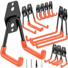 12-częściowe, wytrzymałe, stalowe haki ścienne do garażu