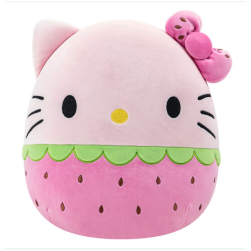12" Hello Kitty Plüschtier mit rosa Erdbeerschleife