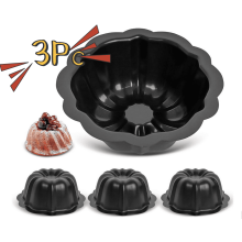 4 Inch Nonstick Fluted Mini Bundt Pans (3 Pack) Carbon Steel